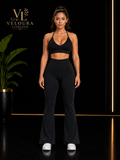 Conjunto Deportivo Halter con Leggings Acampanados